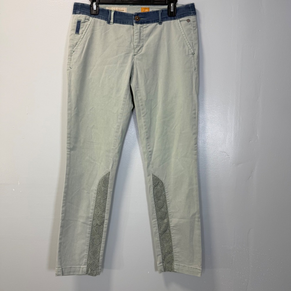 Pilcro and the Letterpress Hyphen Slim Chino Pants Mint Green Blue Waist 29